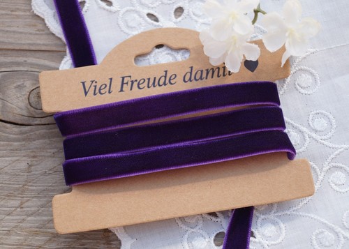 Samtband lila 10mm 1m 2m - ,