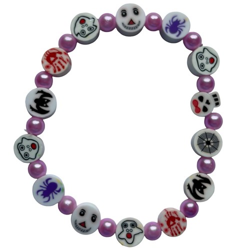Halloween perlenarmband lila - perlenarmband,